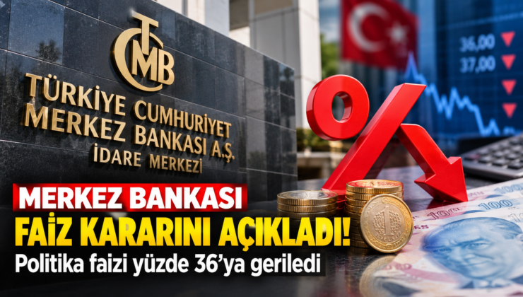 Merkez Bankası Faiz Kararını Açıkladı! Politika Faizi Yüzde 36’ya Geriledi